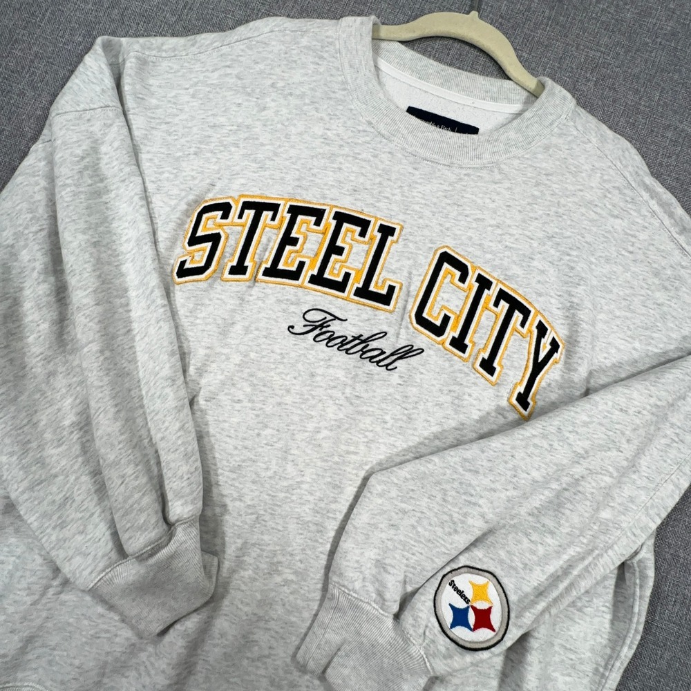 Abercrombie & Fitch Pittsburg Steelers Sweatshirt Sz Large Steel City Oversized